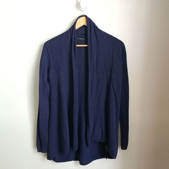 ZARA Purple / Blue Thin Knit Casual Open Front Cardigan Size Small - Picture 2 of 13